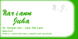 mariann juha business card